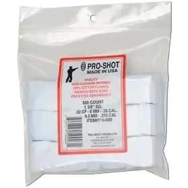Хлопковые патчи Pro-Shot для чистки калибра .22–.270, 500 шт