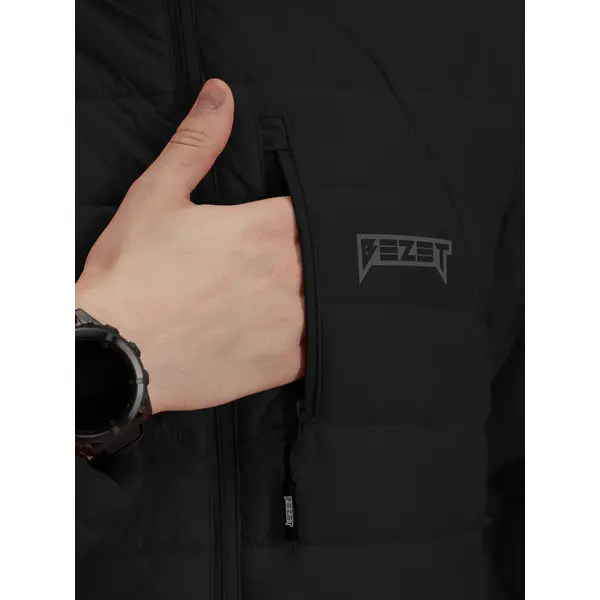 Куртка BEZET Quest стьобана демісезонна з утеплювачем Hollowsoft Чорна-2XL