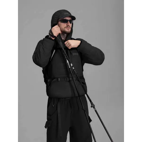Куртка BEZET Quest стьобана демісезонна з утеплювачем Hollowsoft Чорна-2XL