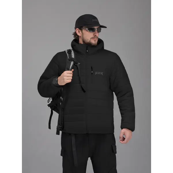 Куртка BEZET Quest стьобана демісезонна з утеплювачем Hollowsoft Чорна-4XL