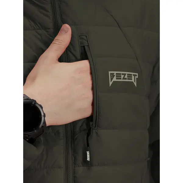 Куртка BEZET Quest стьобана демісезонна з утеплювачем Hollowsoft Хакі-M