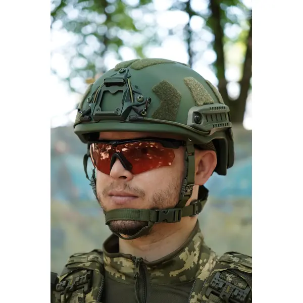 Балістичний шолом покращений FAST PE GEN III AGGRESSIVE Olive XL