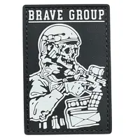 ПВХ патч тактичний «BRAVE GROUP» чорно-білий