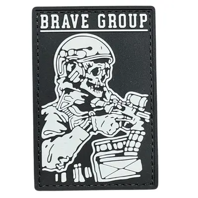 ПВХ патч тактичний «BRAVE GROUP» чорно-білий