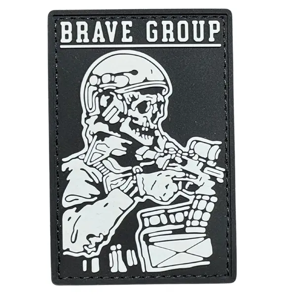 ПВХ патч тактичний «BRAVE GROUP» чорно-білий