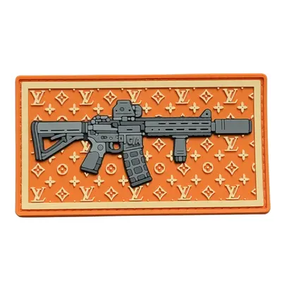 ПВХ патч тактический «AR фон Louis Vuitton» оранжевий