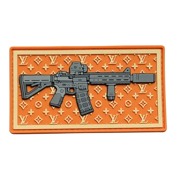 ПВХ патч тактический «AR фон Louis Vuitton» оранжевий