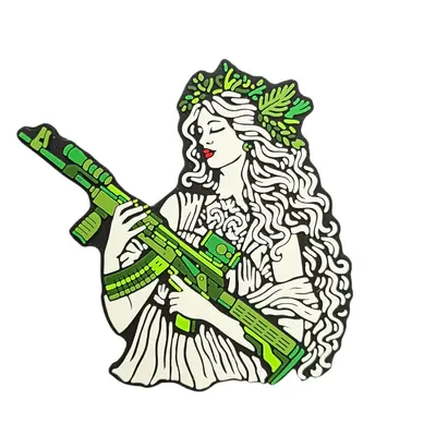 ПВХ патч тактический «ДІВЧИНА АФІНА» green