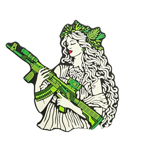 ПВХ патч тактический «ДІВЧИНА АФІНА» green