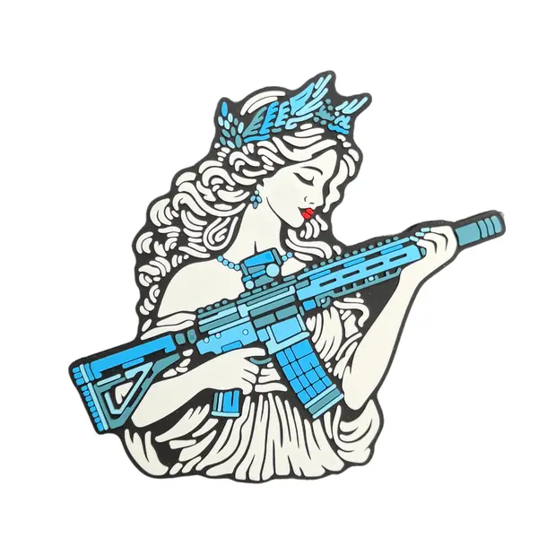 ПВХ патч тактический «ДІВЧИНА АФІНА» blue