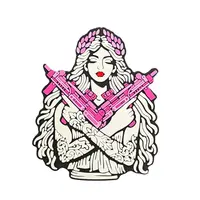 ПВХ патч тактический «ДІВЧИНА АФІНА» pink