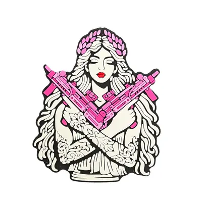 ПВХ патч тактический «ДІВЧИНА АФІНА» pink