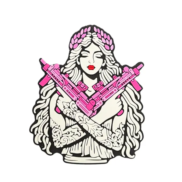 ПВХ патч тактический «ДІВЧИНА АФІНА» pink