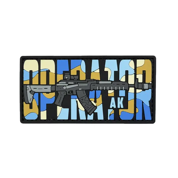 ПВХ патч тактичний «OPERATOR AK» blue camo