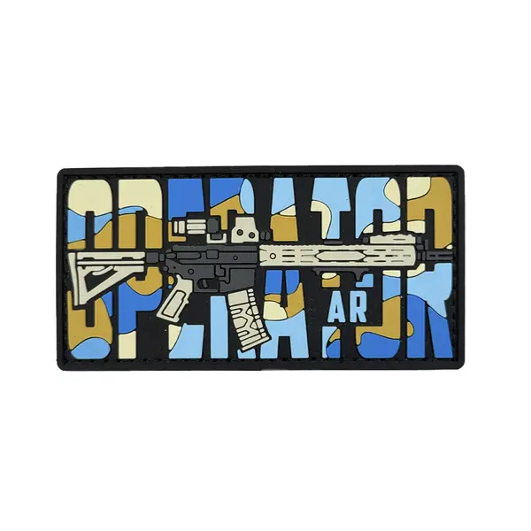 ПВХ патч тактичний «OPERATOR AR» blue camo
