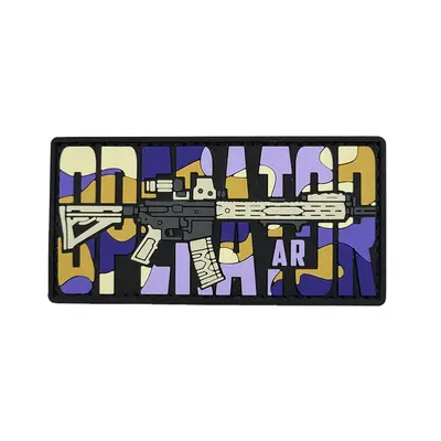 ПВХ патч тактический «OPERATOR AR» purple camo