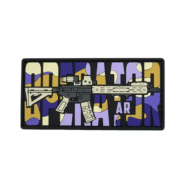 ПВХ патч тактический «OPERATOR AR» purple camo
