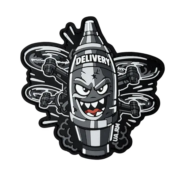 ПВХ патч тактичний «DELIVERY FPV(UARM)» чб
