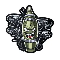 ПВХ патч тактичний «DELIVERY FPV(UARM)» чб (зелена міна)