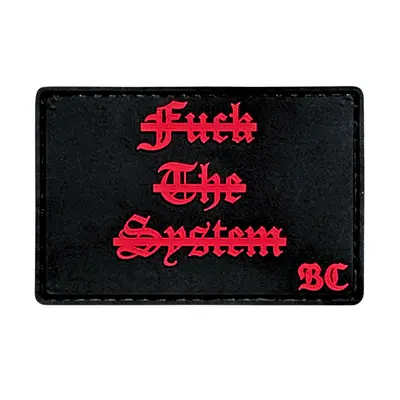 ПВХ патч тактичний «FUCK THE SYSTEM" червоний