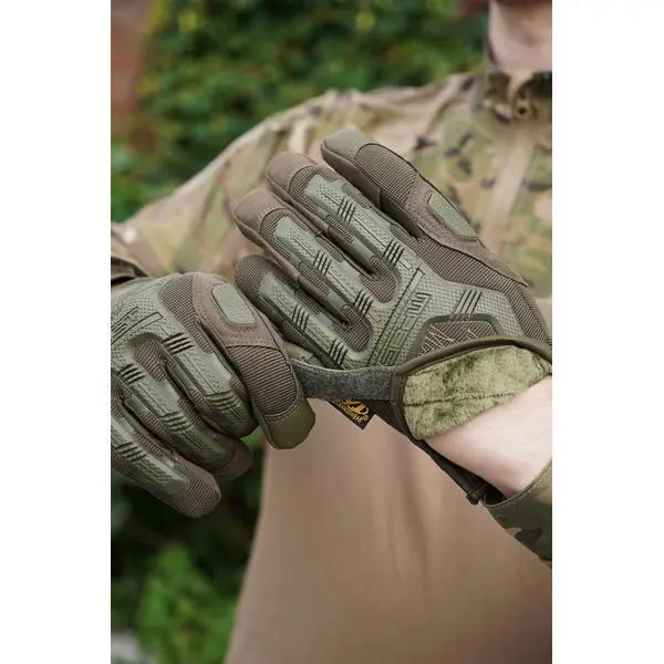 Рукавички зимові тактичні  Mechanix M-Pact з утеплювачем Олива-2XL