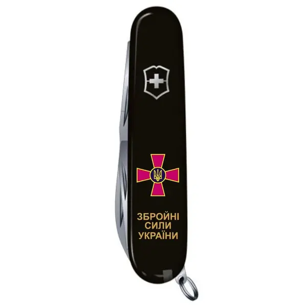 Нож Victorinox Huntsman (15 функций) Black/Эмблема ВСУ + Надпись ВСУ