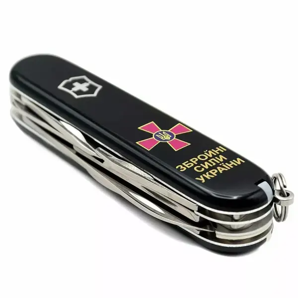 Нож Victorinox Climber (14 функций) Black/Эмблема ВСУ + Надпись ВСУ