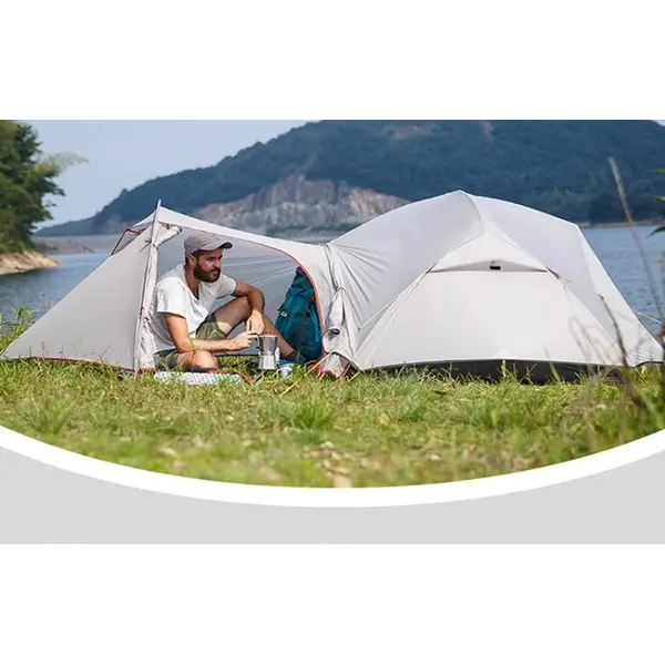 Палатка сверхлегкая двухместная с футпринтом Naturehike Mongar NH17T007-M, 20D, серая