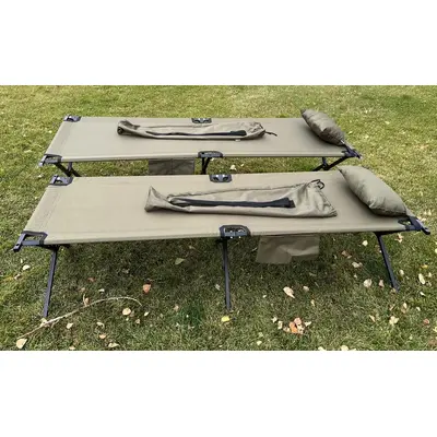 Посиленна військова розкладачка тип НАТО з карманом Олива