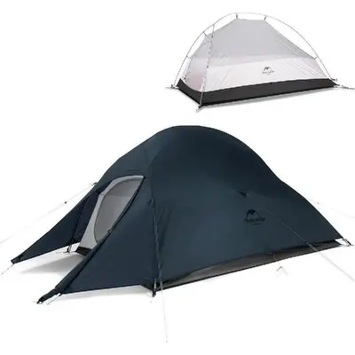 Одноместная палатка с футпринтом Naturehike Cloud Up 1 Updated NH18T010-T 20D - Темно синий