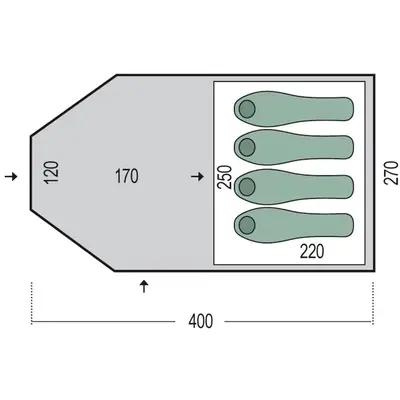 Намет тримісний Pinguin Campus 3 Dural, Green (PNG 145.3)