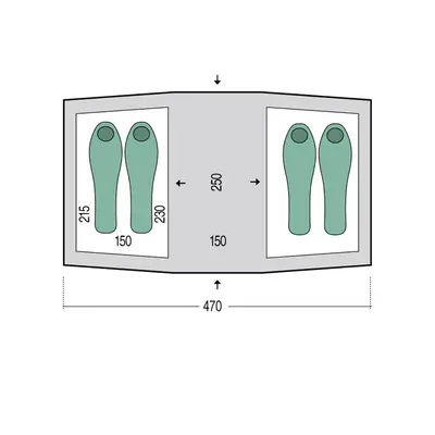 Намет Pinguin Base Camp Petrol, 4-місний (PNG 127.Petrol)