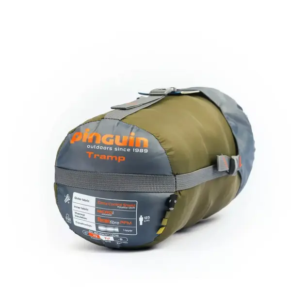 Спальный мешок Pinguin Tramp (11/7°C), 185 см - Left Zip, Хаки