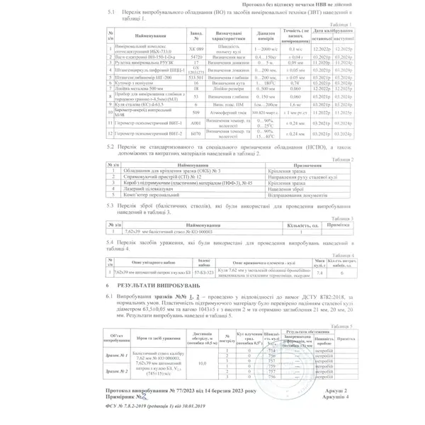 Бронеплити титано-керамічні 5 класу, розмір М 250*300, вага 2.6-2,8кг
