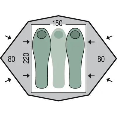 Намет двомісний Pinguin Gemini 150, Green (PNG 111)