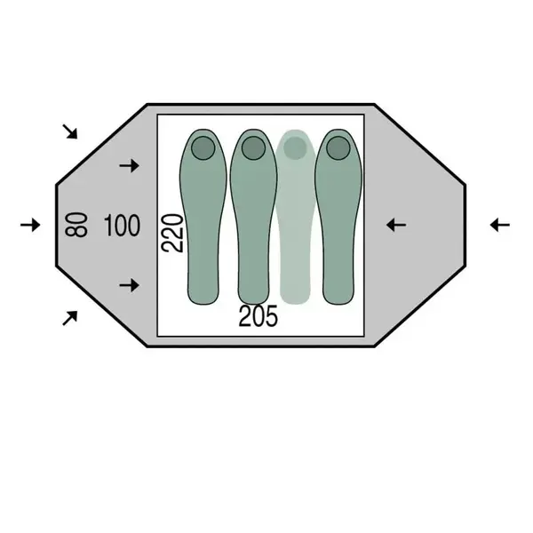 Палатка двухместная Pinguin Tornado 2, Green (PNG 123.2)