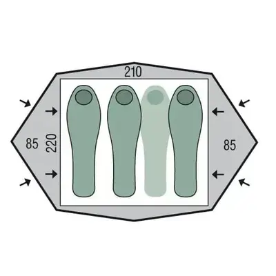 Намет тримісний Pinguin Gemini 210, Green (PNG 112)