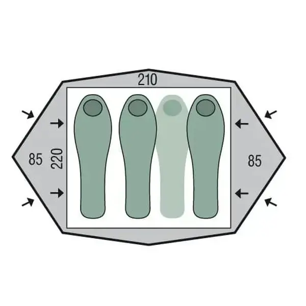 Палатка трехместная Pinguin Gemini 210, Green (PNG 112)