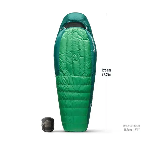 Лівостороній спальний мішок Sea to Summit Ascent -1C/30F Long, Rain Forest Green 198 см