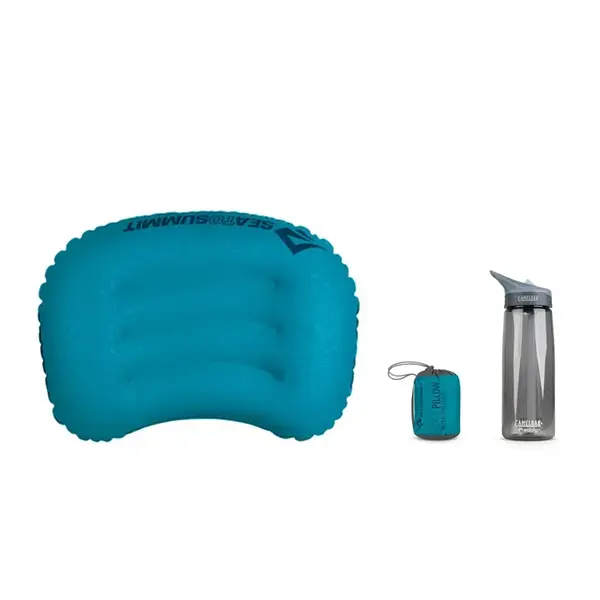Синя надувна подушка Aeros Ultralight Pillow 12х36х26см