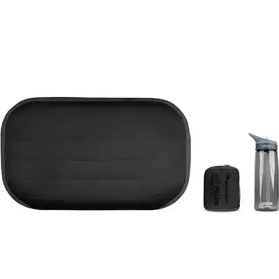 Серая надувная подушка Aeros Premium Pillow Deluxe - 14х56х36см