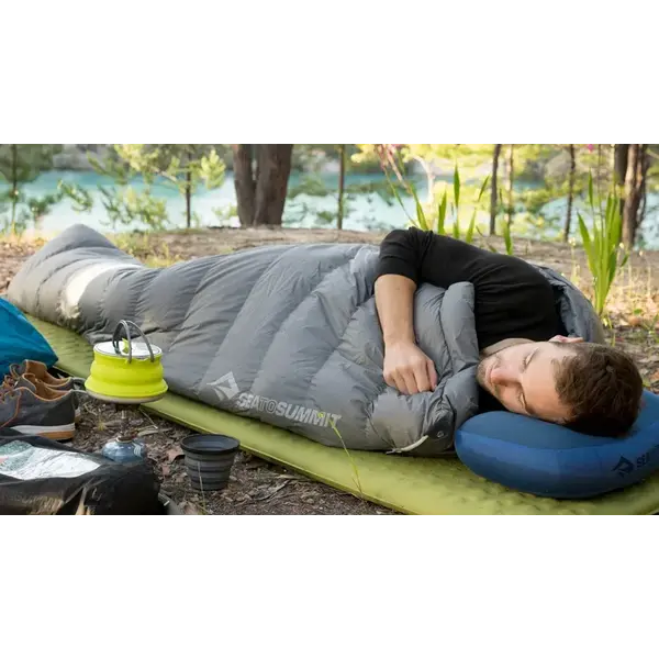 Сіра надувна подушка Aeros Premium Pillow Deluxe — 14х56х36см