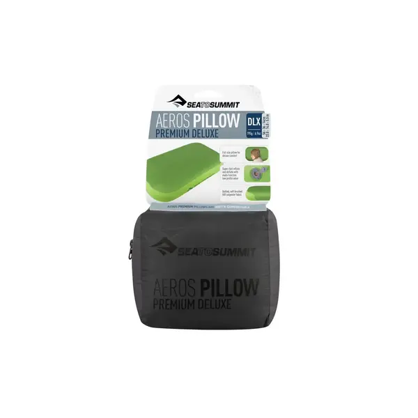 Сіра надувна подушка Aeros Premium Pillow Deluxe — 14х56х36см