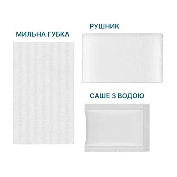 Сухий душ для військових MILITARY EXTREME (Пінна губка + рушник + саше з водою)