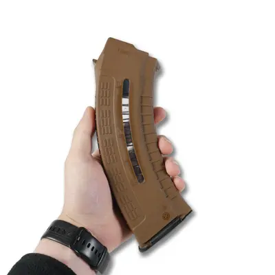 Магазин 7.62х39 з вікном для контролю кількості заряду патронів коричневий