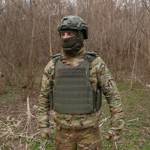 Бронежилет Kiborg Modular X-1 (Збільшена площа захисту) Khaki (без підсумків)