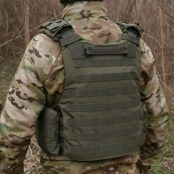 Бронежилет Kiborg Modular X-1 (Збільшена площа захисту) Khaki (без підсумків)