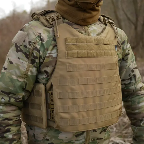 Бронежилет Kiborg Modular X-1 (Збільшена площа захисту) Coyote (без підсумків)