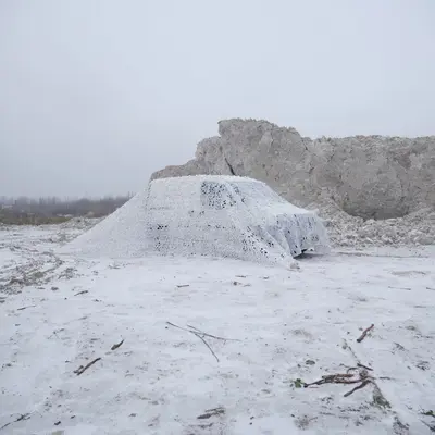 Зимова маскувальна сітка Militex Альпійська клякса 5х10м (площа 50 кв.м.)