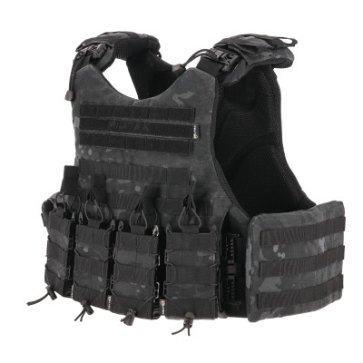 Бронежилет Kiborg Modular X-1 (Збільшена площа захисту) Black Multicam (без підсумків)